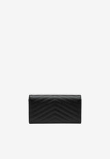 Saint Laurent Large Cassandre Matelassé Wallet Black 372264BOW01/S_YSL-1000