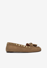 Isabel Marant Faxel Suede Leather Loafers Taupe MC0030FAD1A18S_50TA