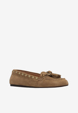 Isabel Marant Faxel Suede Leather Loafers Taupe MC0030FAD1A18S_50TA