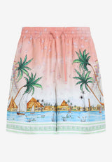 Ethereal Printed Silk Shorts