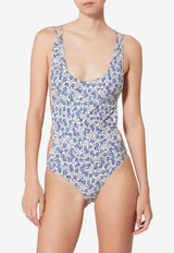 Isabel Marant Tenisia Floral Print One-Piece Swimsuit Blue MB0012FAD1P01I_30BU