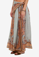 Zimmermann Aster Scarf Floral Silk Maxi Skirt Multicolor 8066SSS261--BLUPF