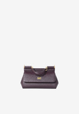 Dolce & Gabbana Mini Sicily Dauphine Leather Top Handle Bag Bordeaux BB7116-B1001-8M073
