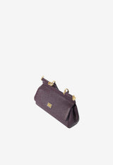 Dolce & Gabbana Mini Sicily Dauphine Leather Top Handle Bag Bordeaux BB7116-B1001-8M073