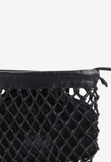Small Morgan Leather Macramé Pouch Bag