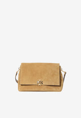 Tory Burch Charlie Suede Clutch Bag Toffee 184125--200
