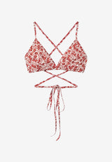 Isabel Marant Solange Floral Print Bikini Top Red SG0003FCD1P01I_70RD
