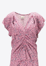 Isabel Marant Haut Floral Print Blouse Pink HT0228FDD1J13I_40PK