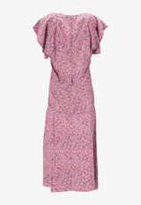 Isabel Marant Haut Floral Print Blouse Pink HT0228FDD1J13I_40PK