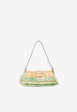 Fendi Small Baby B. Gradient Raffia Shoulder Bag Green 8BS117AY5D/T_FENDI-F1X2A