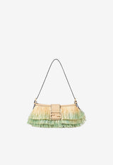 Fendi Small Baby B. Gradient Raffia Shoulder Bag Green 8BS117AY5D/T_FENDI-F1X2A