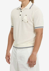 Jacquemus Voilier Honeycomb Knit Polo T-shirt White POM00618-AK00318-100