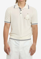 Jacquemus Voilier Honeycomb Knit Polo T-shirt White POM00618-AK00318-100