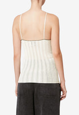 Isabel Marant India Ribbed Knit Top Ecru PU0865FAD1L10I_23EC