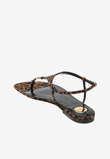 Saint Laurent Cassandre Leopard Print Sandals Brown 860715AAC9X/S_YSL-2038