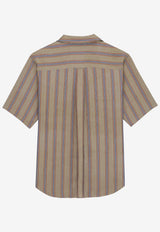 Saint Laurent Boxy Striped Shirt Brown 859775Y2N33/S_YSL-2849