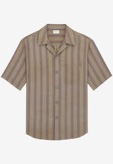 Saint Laurent Boxy Striped Shirt Brown 859775Y2N33/S_YSL-2849