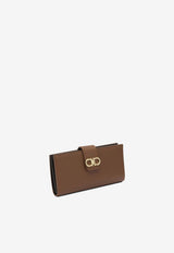 Ferragamo Gancini Continental Leather Wallet Brown 0795521_df6ee885-82dd-4e18-b95b-dd1e2f497250