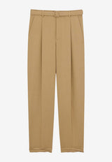 Saint Laurent High-Waist Tailored Pants with Belt Beige 854426Y1N15/S_YSL-2611