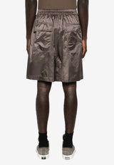 Moncler + Rick Owens Kiltshorts with Elastic-Waistband Dark Brown MU01F2B01M8114_828