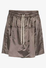 Moncler + Rick Owens Kiltshorts with Elastic-Waistband Dark Brown MU01F2B01M8114_828
