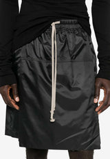 Moncler + Rick Owens Kiltshorts with Elastic-Waistband Black MU01F2B01M8114_999