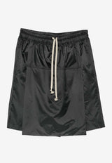 Moncler + Rick Owens Kiltshorts with Elastic-Waistband Black MU01F2B01M8114_999