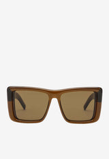 Saint Laurent Howl Oversized Square Sunglasses Green 862884Y9958/S_YSL-3304