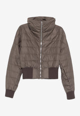 Moncler + Rick Owens Cropped Down Jacket Dark Brown MU01F1A05M8115_828