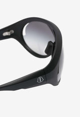 Moncler + Rick Owens Shield Frame Sunglasses Gray MU01F0001GBLKMB_0909