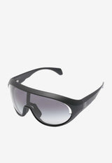 Moncler + Rick Owens Shield Frame Sunglasses Gray MU01F0001GBLKMB_0909