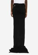 Moncler + Rick Owens Adjustable Gathered Maxi Skirt Black MU01F8H0289AHD_999