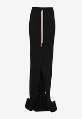 Moncler + Rick Owens Adjustable Gathered Maxi Skirt Black MU01F8H0289AHD_999