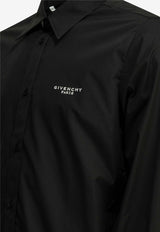 Givenchy Logo Embroidered Casual Shirt Black BM616M165R001_f9253c82-be68-4c47-9423-755e02aeaec8