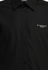 Givenchy Logo Embroidered Casual Shirt Black BM616M165R001_f9253c82-be68-4c47-9423-755e02aeaec8