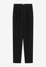 Saint Laurent Tailored Pants in Habutai Silk Black 856580Y6J78/S_YSL-1000