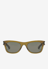 Saint Laurent Engraved Logo Rectangular Sunglasses Gray 862871Y9967/S_YSL-2517