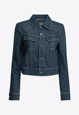 Givenchy Cropped Denim Trucker Jacket Blue BW00VW517B420_dc82b504-1752-457f-99fe-1bf28d107f0d