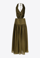 Zimmermann Indra Draped Silk Midi Dress Green 8624DSS262OLV_094b2e1d-8eff-4667-b961-9e1d4df3787c