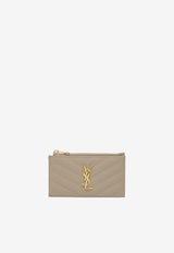 Saint Laurent Cassandre Matelassé Cardholder Taupe 607915BOW01/S_YSL-2721