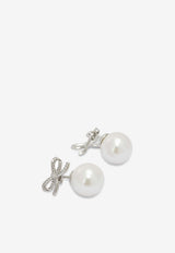 Self-Portrait Crystal Bow Pearl Earrings Silver PF26-604E-SLSILVER_7be9017f-44ff-4717-93d9-87b6d6e545a6