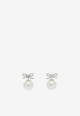 Self-Portrait Crystal Bow Pearl Earrings Silver PF26-604E-SLSILVER_7be9017f-44ff-4717-93d9-87b6d6e545a6