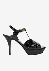 Saint Laurent Tribute 105 Platform Sandals in Patent Leather Black 315490AAAOW/S_YSL-1000