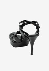 Saint Laurent Tribute 105 Platform Sandals in Patent Leather Black 315490AAAOW/S_YSL-1000