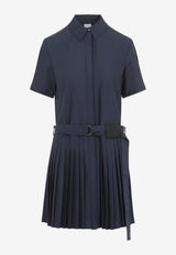 Pleated Mini Shirt Dress