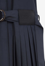 Pleated Mini Shirt Dress