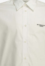 Givenchy Logo Embroidered Casual Shirt White BM616M165R100_bdcbf5aa-4267-4420-b277-980919f89ee8