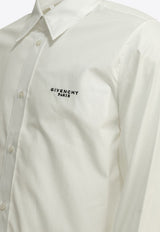 Givenchy Logo Embroidered Casual Shirt White BM616M165R100_bdcbf5aa-4267-4420-b277-980919f89ee8