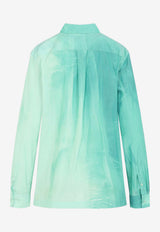 Crinkled Gradient Long-Sleeved Shirt