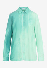 Crinkled Gradient Long-Sleeved Shirt